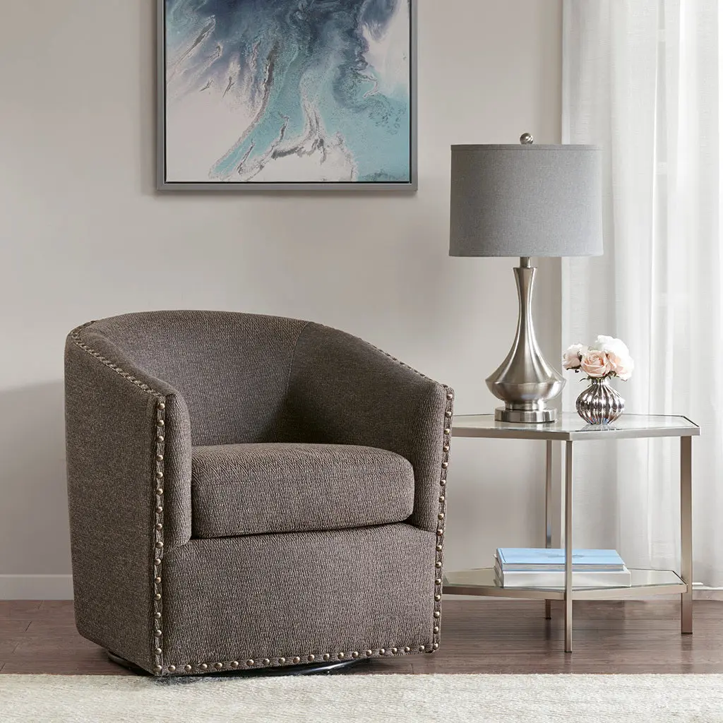 Tyler Swivel Chair Chocolate Solid Wood jla