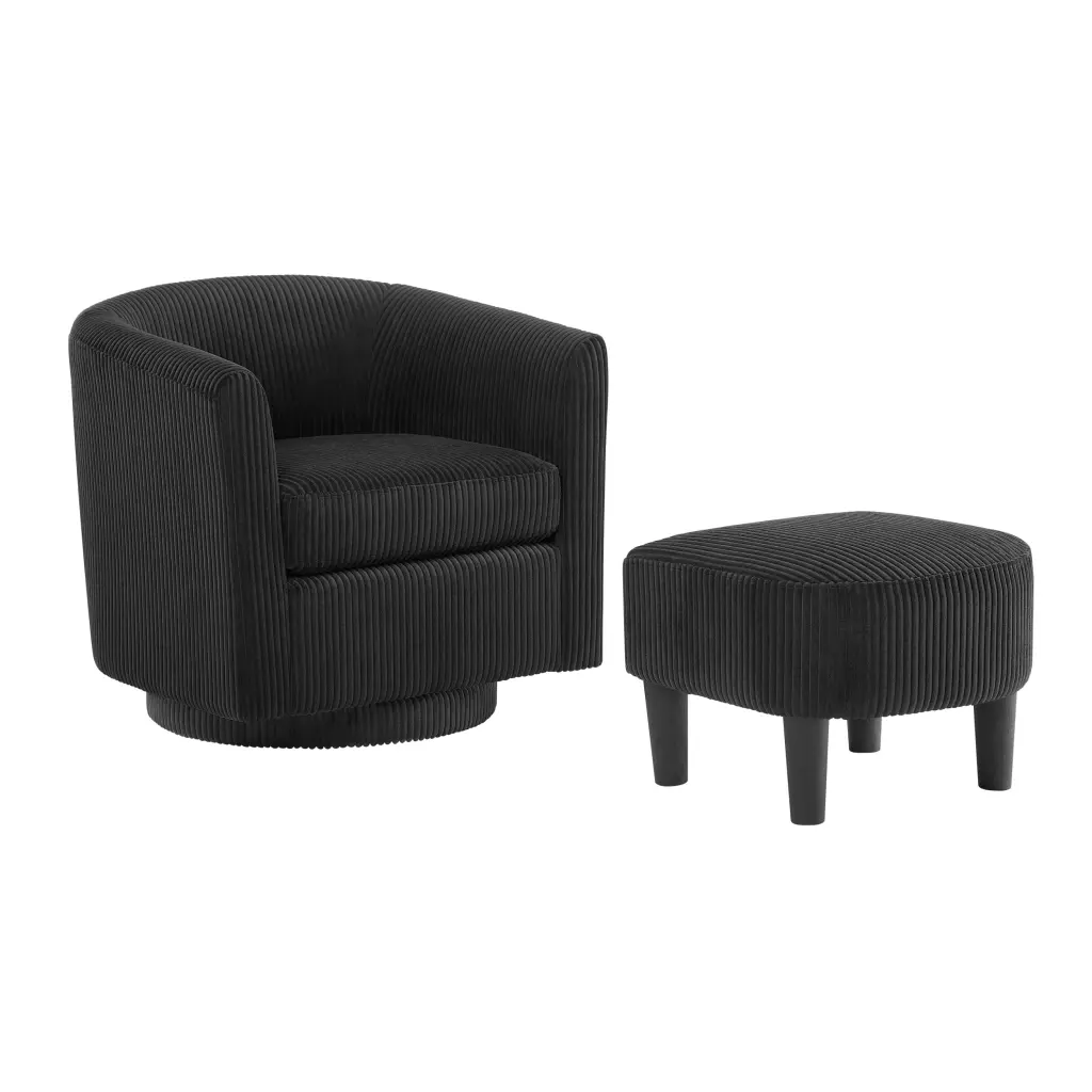 Swivel Accent Chair 360 Recliner Corduroy Arm Chair Single Sofa justone