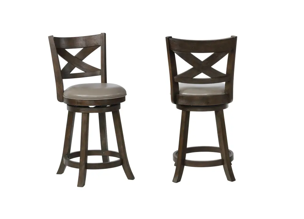 2 Piece Upholstered Low Swivel Chair Stool Faux Leather kanepe