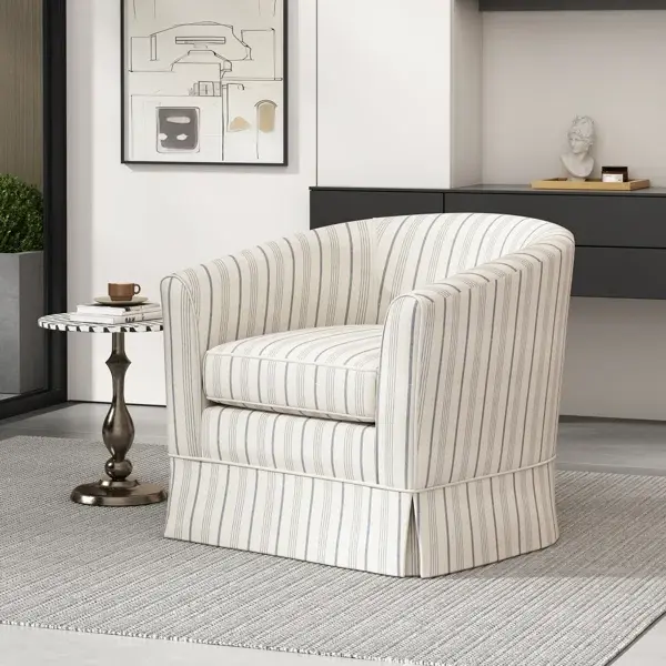Swivel Chair White Fabric Living Room or Office Comfort nh-ihave