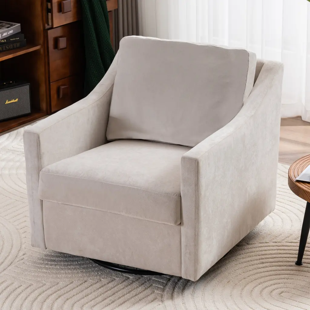 Large Swivel Chair Upholstered Armchair Modern Skin Friendly Office Living Room Furniture rnb