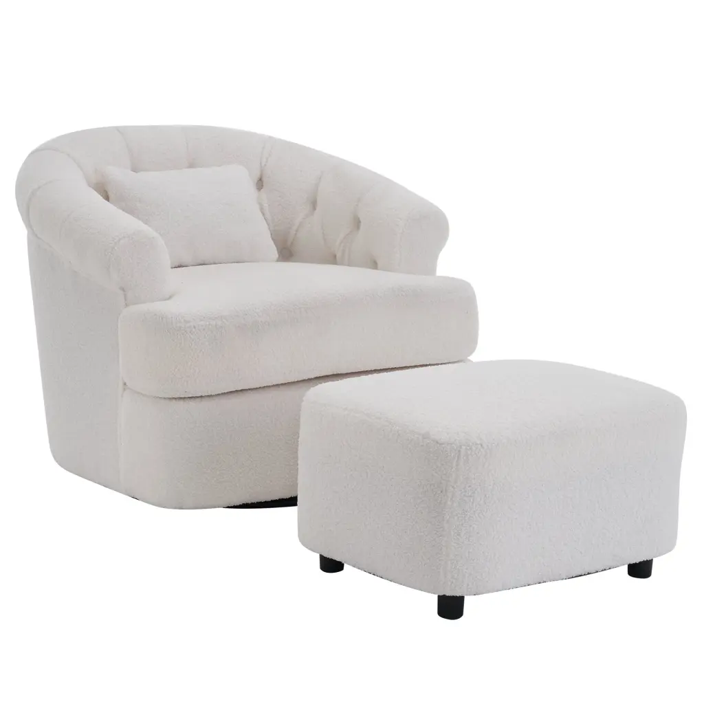 Swivel Chair Ottoman Modern Premium Velvet Swivel Accent Chair Comfortable Lounge Seating rnb