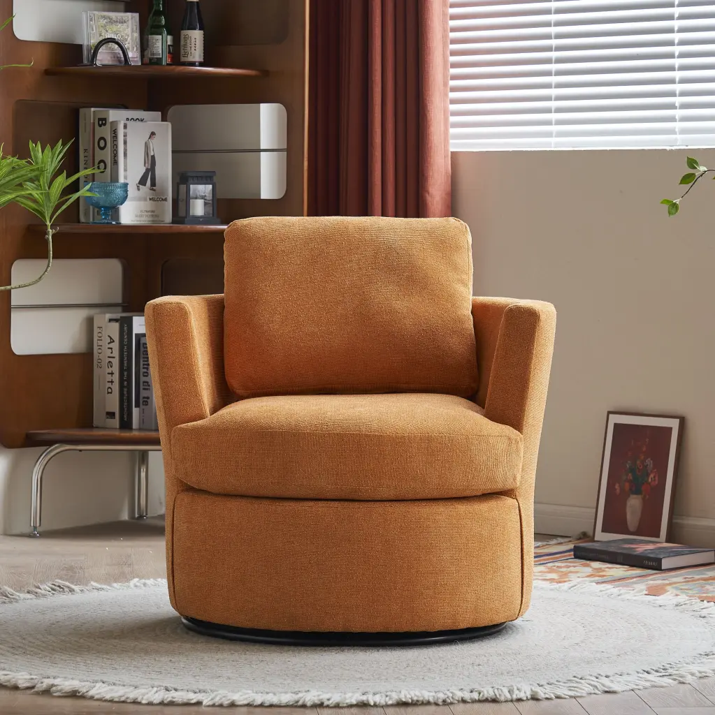 Swivel Barrel Chair Comfy Round Accent Sofa Chair Living Room 36 Inch xr-1361