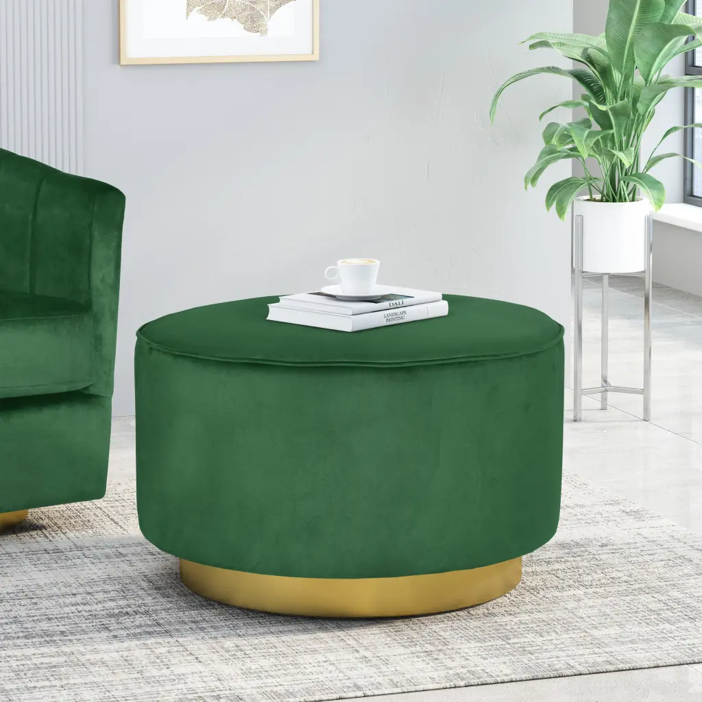 Emerald Altay Velvet Swivel Ottoman - Modern Accent Piece nh-perfect home