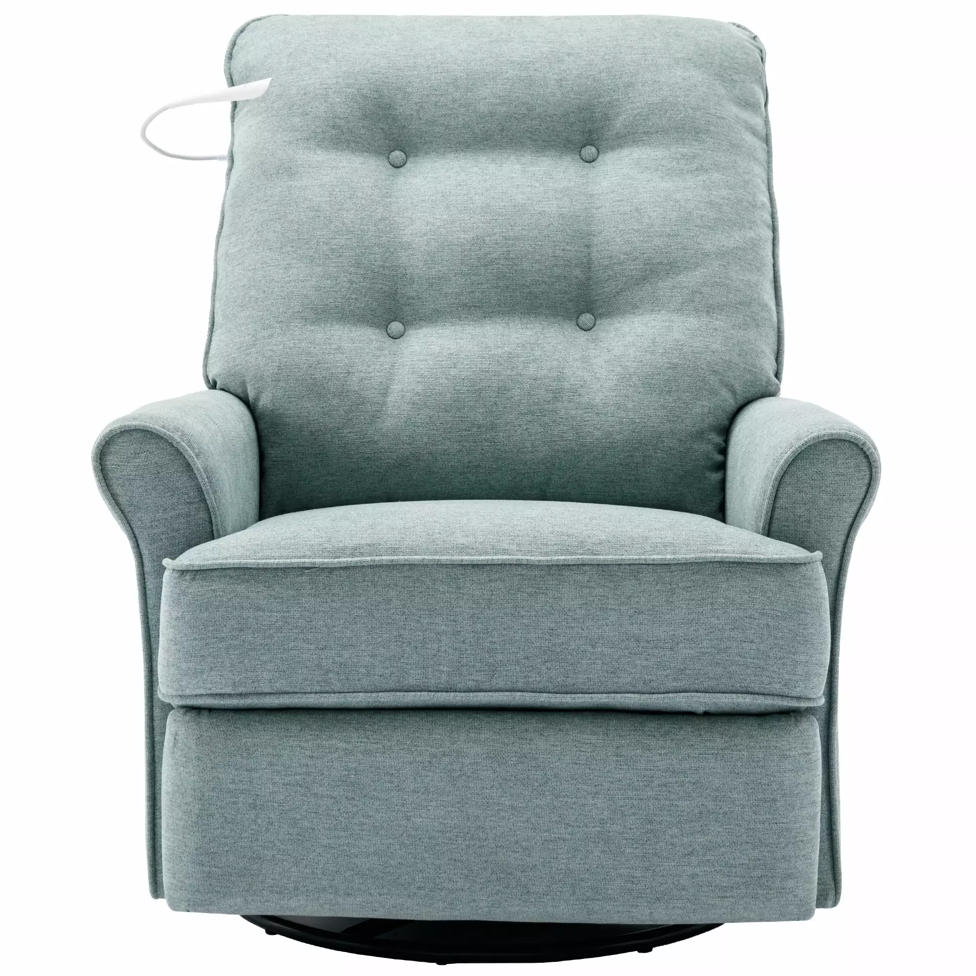 Reclining Chair 270 Degree Swivel Recliner USB Port Side Pocket and Touch Sensitive Lamp Lotus Green ANTFURN