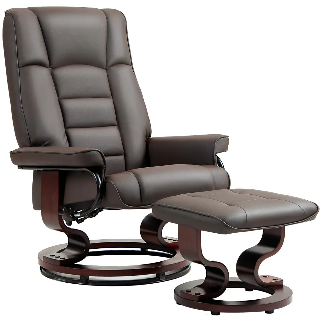 Homcom Recliner Ottoman Swivel Recliner Chair And Ottoman Faux Leather aosom business