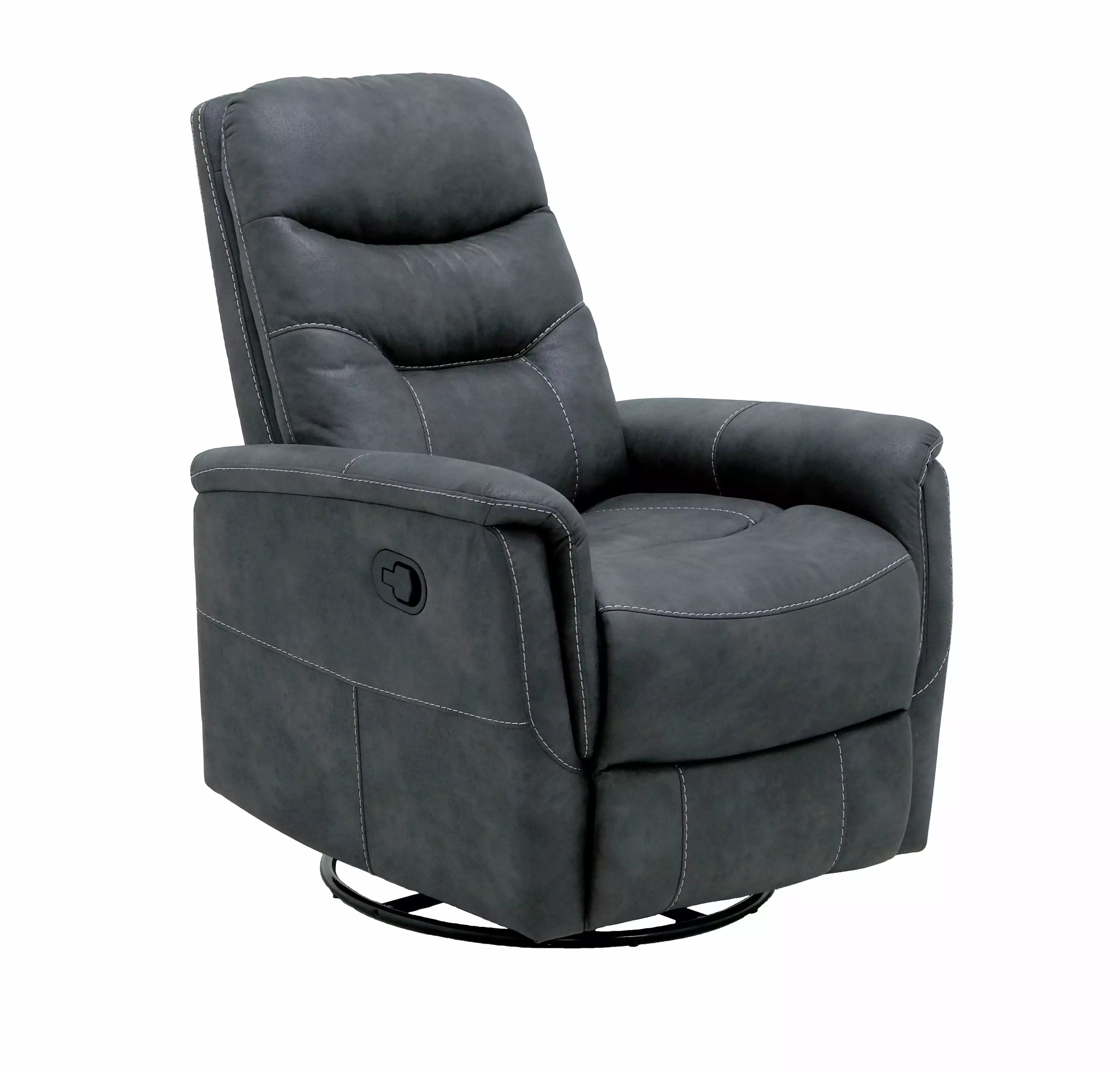 Artum Hill Karna Charcoal Gray 30 Swivel Gliding Recliner Chair Living Room