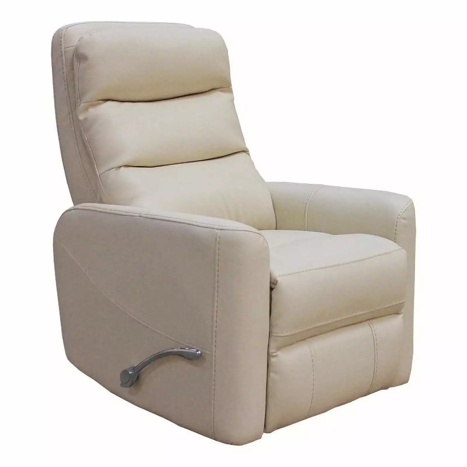 Bowery Hill Oyster Polyester PU Manual Swivel Glider Recliner Chair Comfortable Living Room Seat