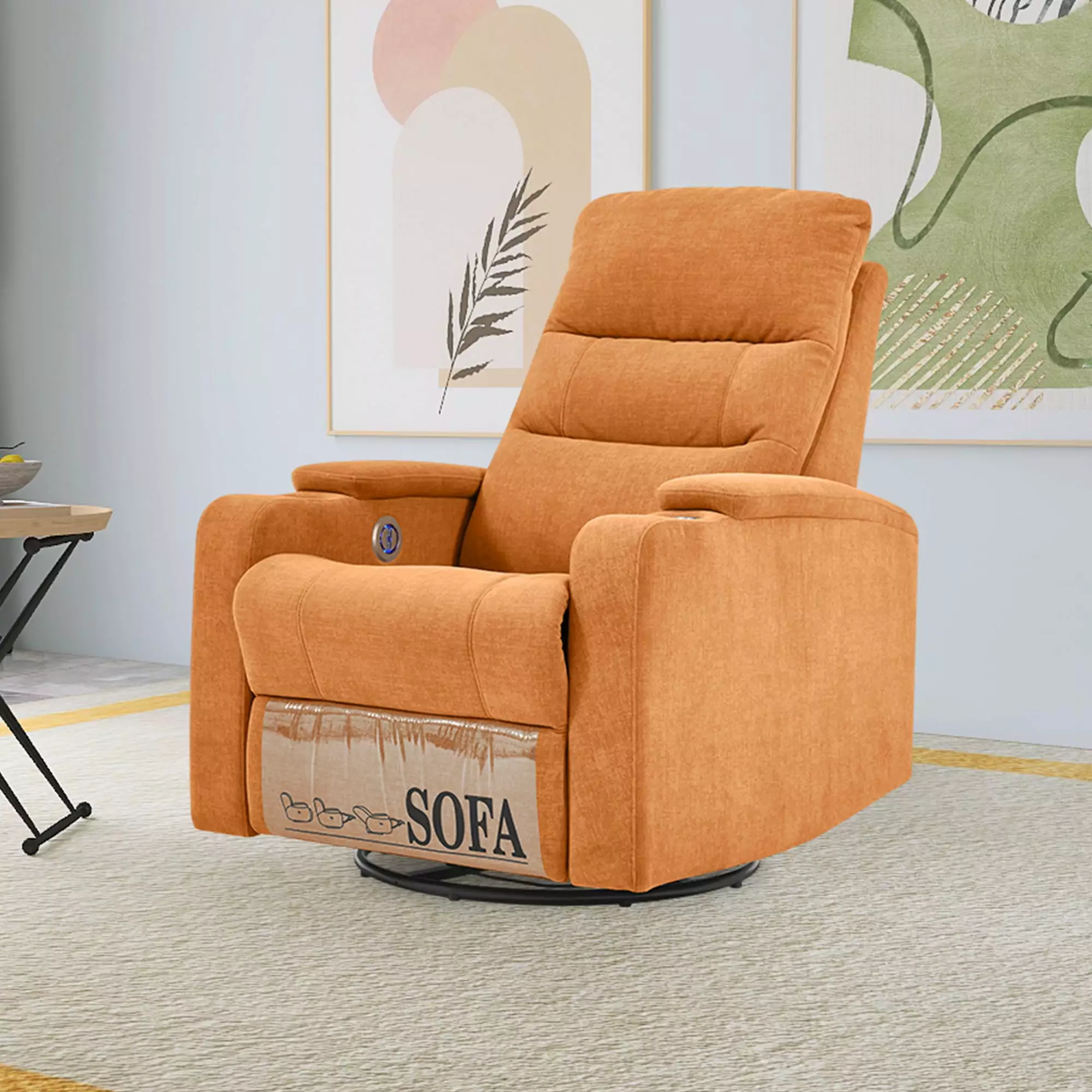 Andersen Swivel Rocking Recliner Sofa Chair Orange Go Green Woods