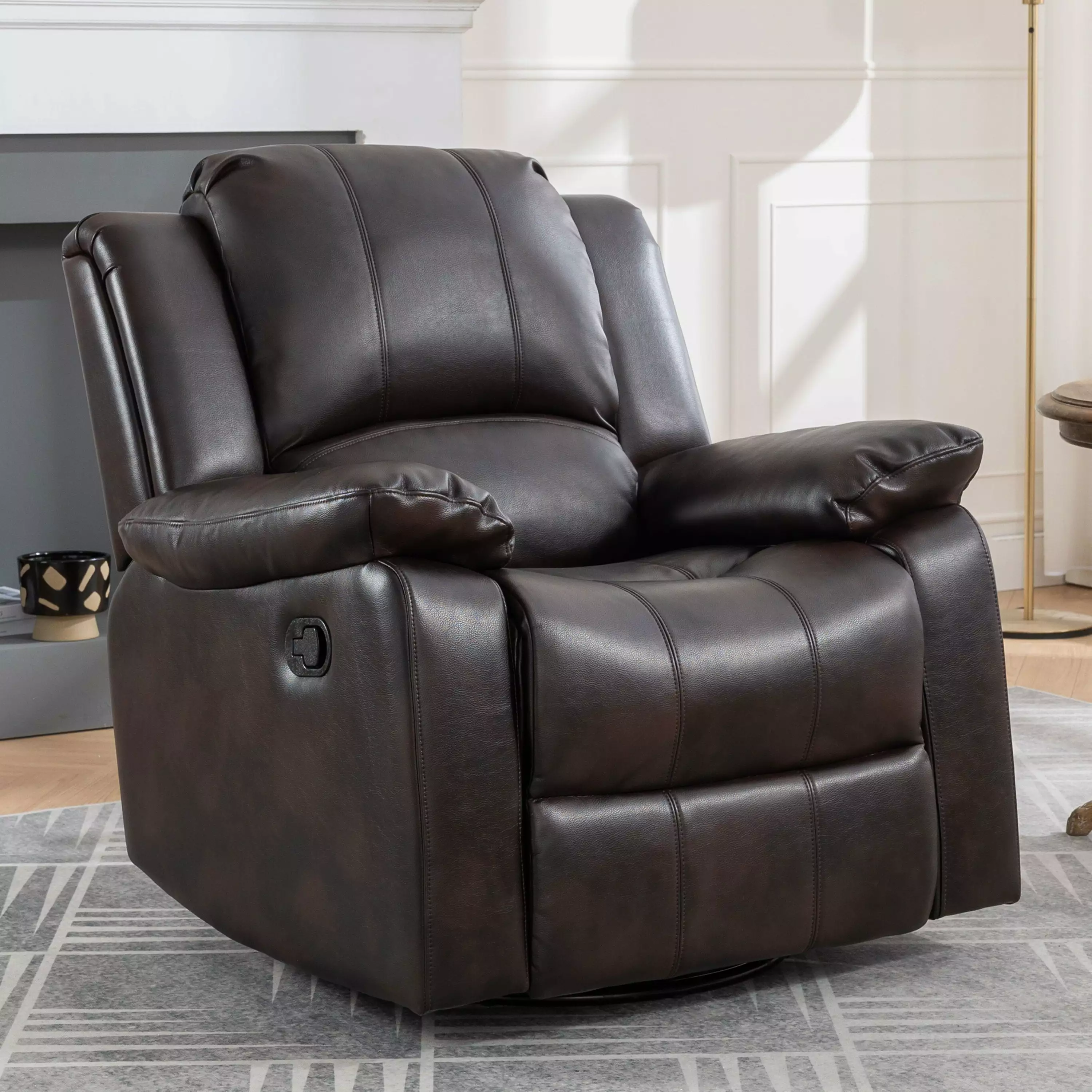 Lawson Swivel and Glider Recliner Chair Brown Go Green Woods