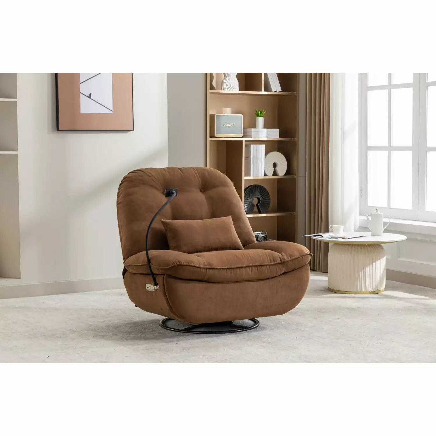 Miekor Furniture Power Recliner Swivel Glider USB Charger and Bluetooth Music Player