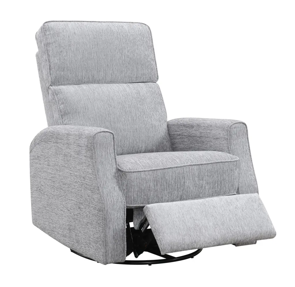 Tavor Gray Swivel Gliding Recliner Gray Foam and Engineered Wood Frame wallace - bay