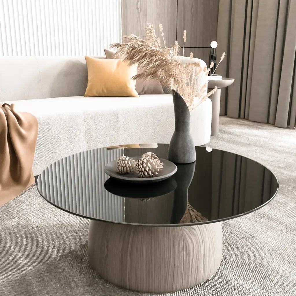 30 Inch Round Tempered Glass Table Top Black Glass 1 4 Inch Thick Modern Dining Table Top sya furniture
