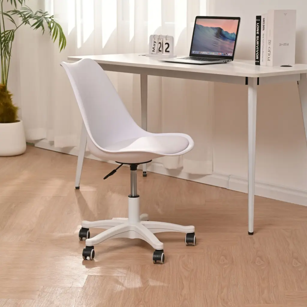 Ergonomic Armless Office Chair Small Computer Desk Chair Wheels rnb