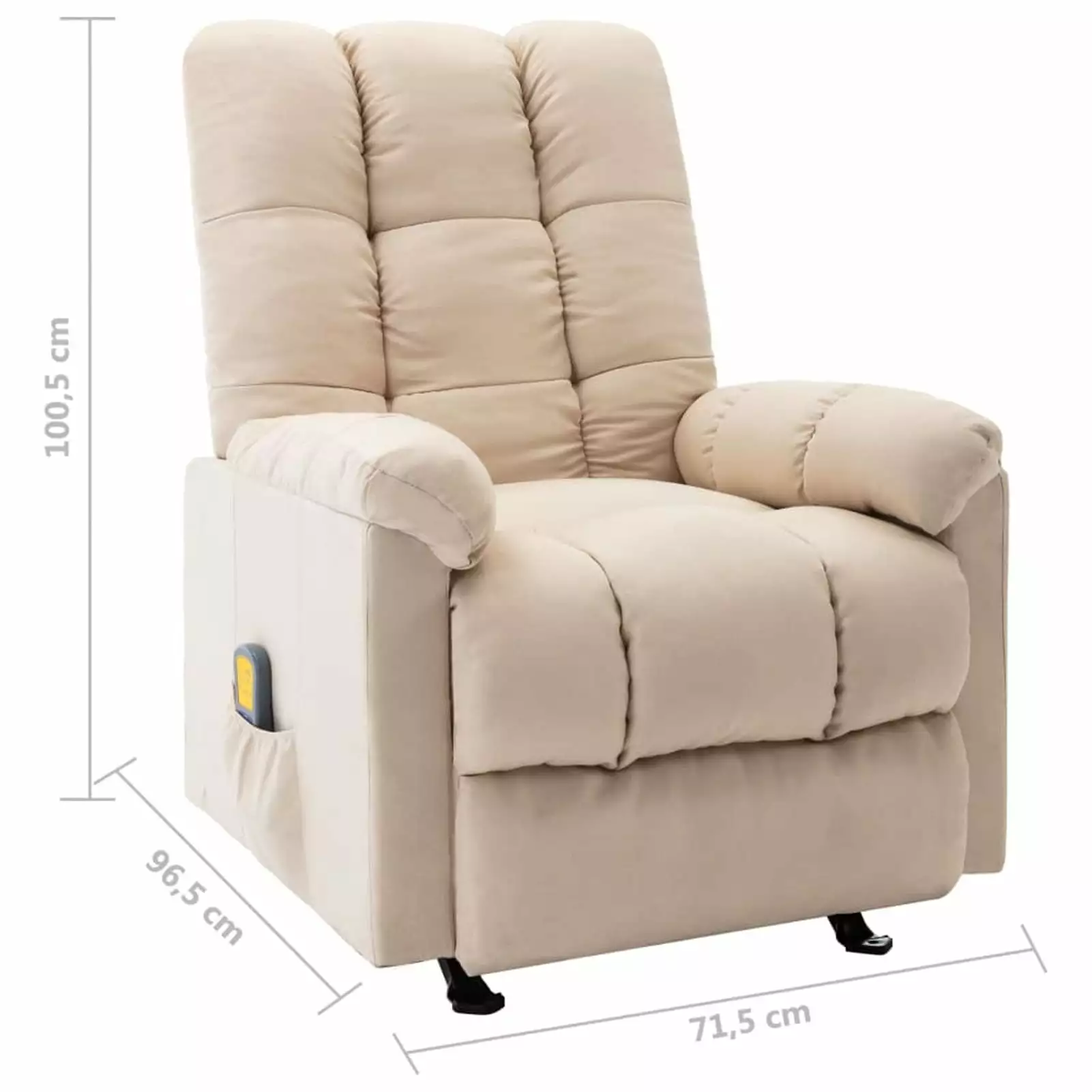 Irfora Theater Recliner Chair Cream Fabric Adjustable and Rotatable Features