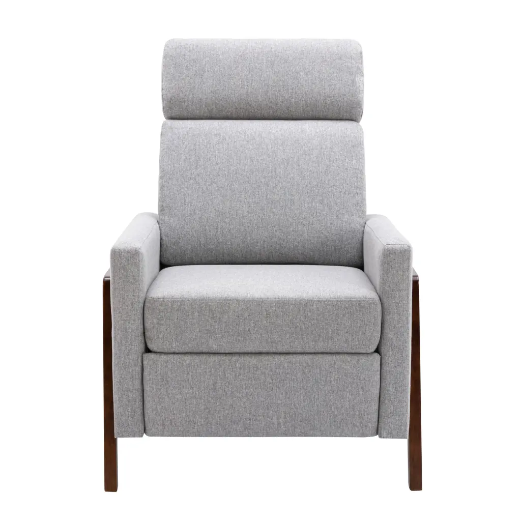 Set Two Wood Framed Upholstered Recliner Chairs Adjustable Home Theater bed best