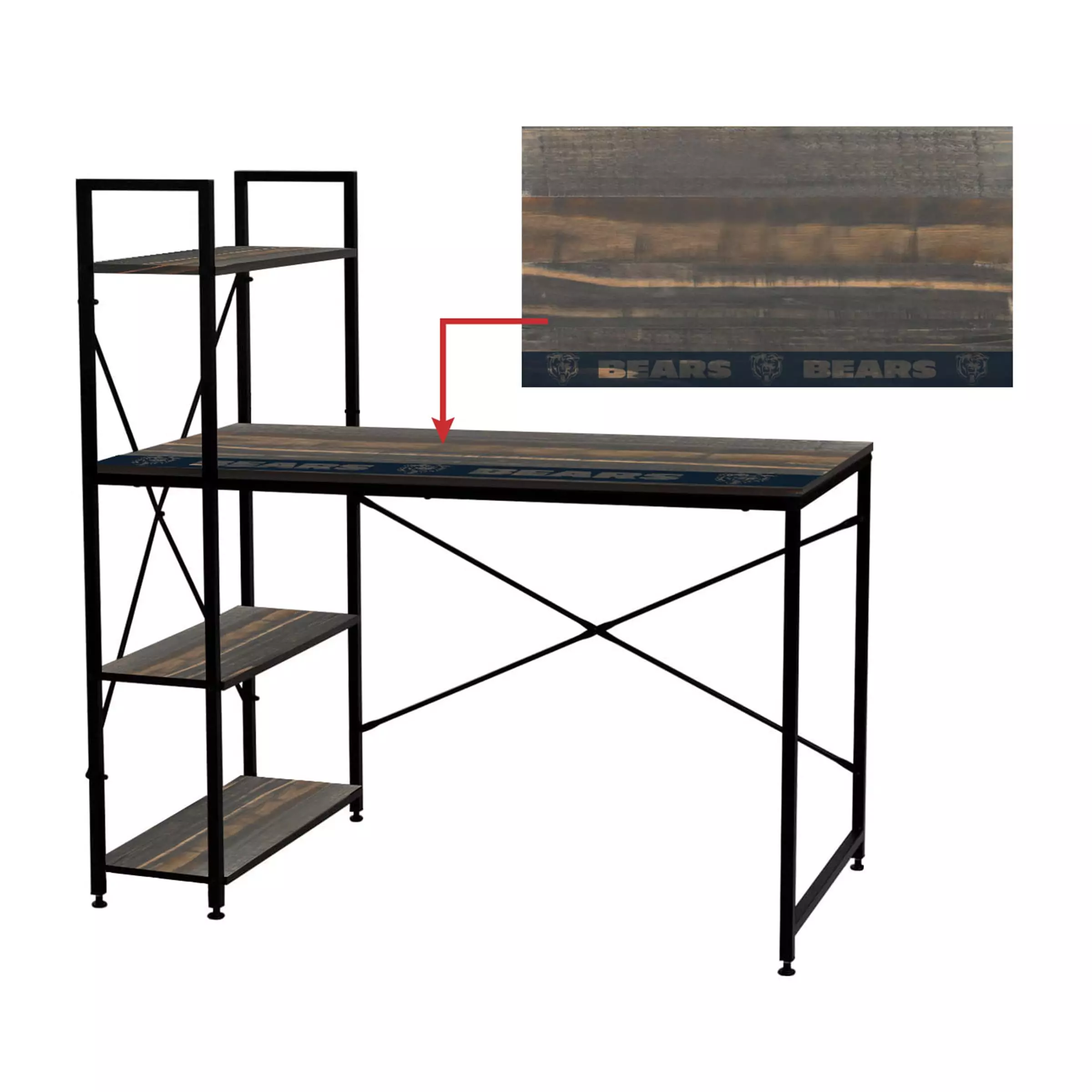 Imperial Chicago Bears Team Office Desk - NFL Themed Home Office Furniture