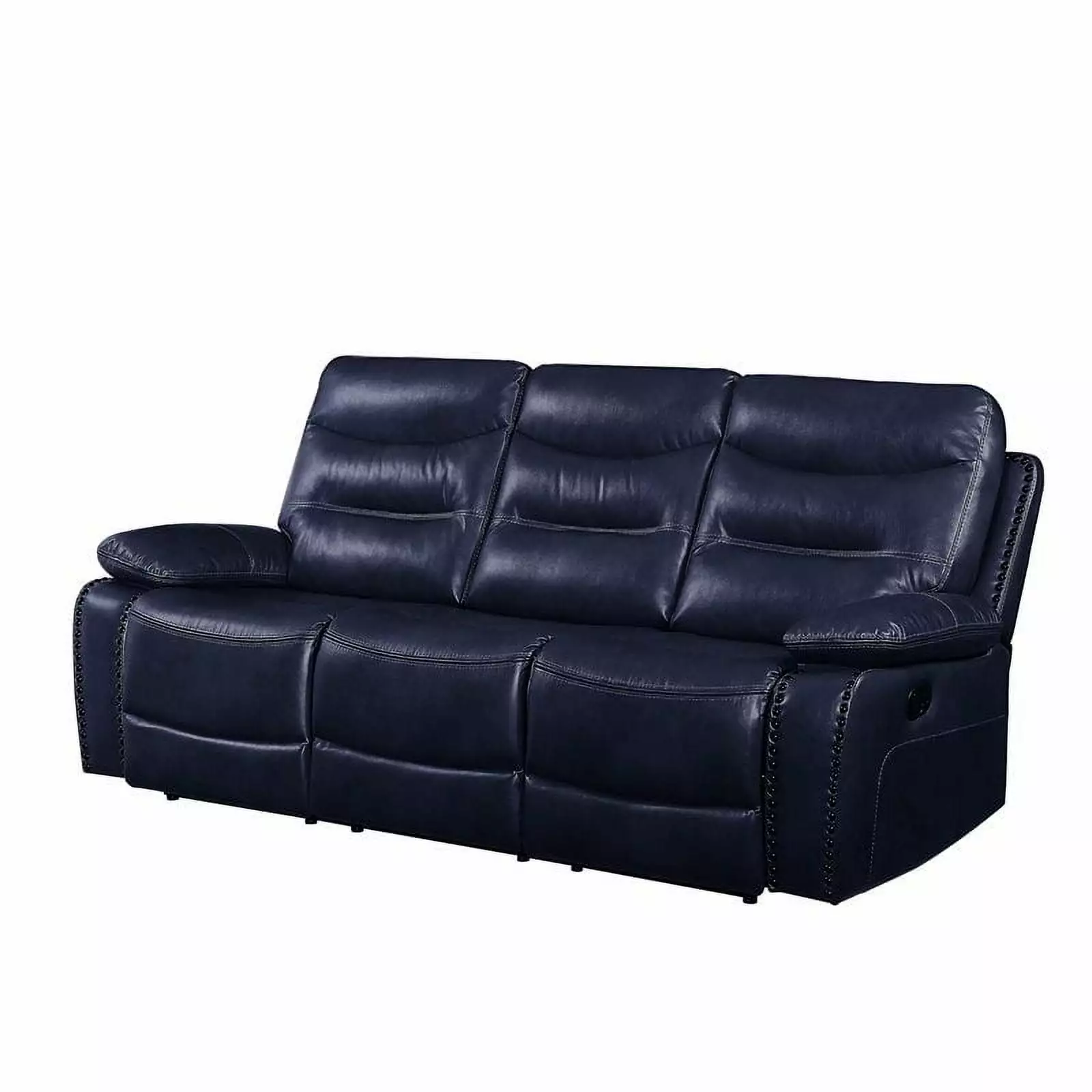 Bowery Hill Contemporary Navy Leather-Gel Match Sofa