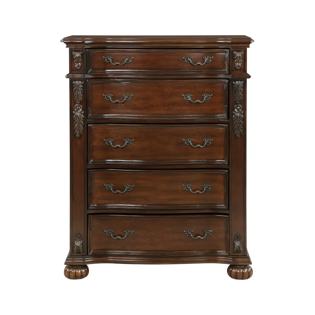 Timeless Traditional 5-Drawer Chest Cherry Finish Bedroom kanepe
