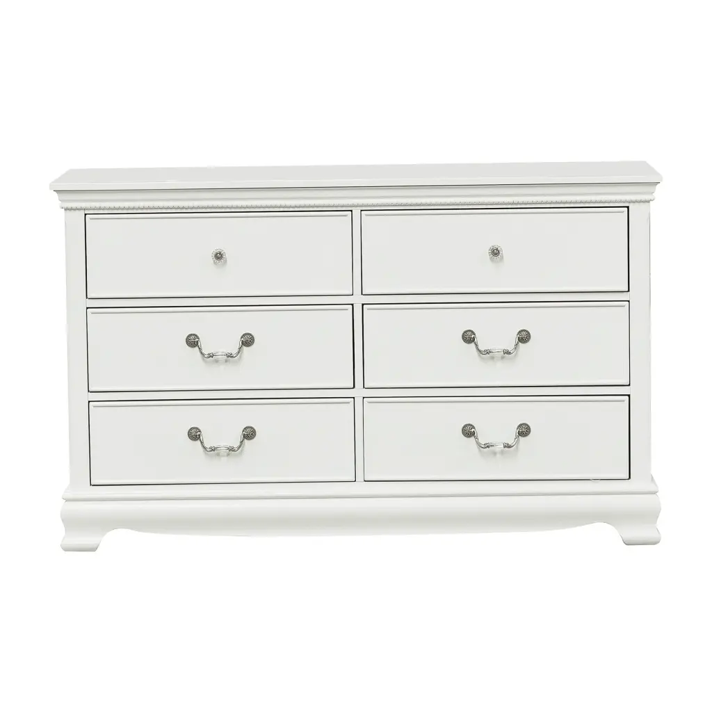 Timeless Traditional Style Dresser 6 Drawers White Finish kanepe