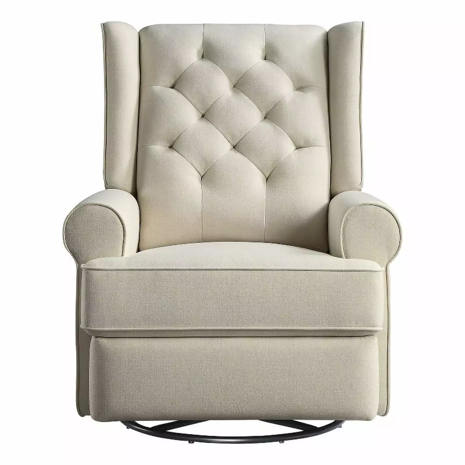 Westwood Design Amelia Traditional Fabric USB Glider and Recliner Natural