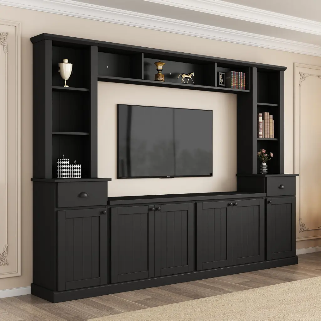 Minimalist Entertainment Wall Unit Set Bridge Tvs Up To 75 Inches rnb