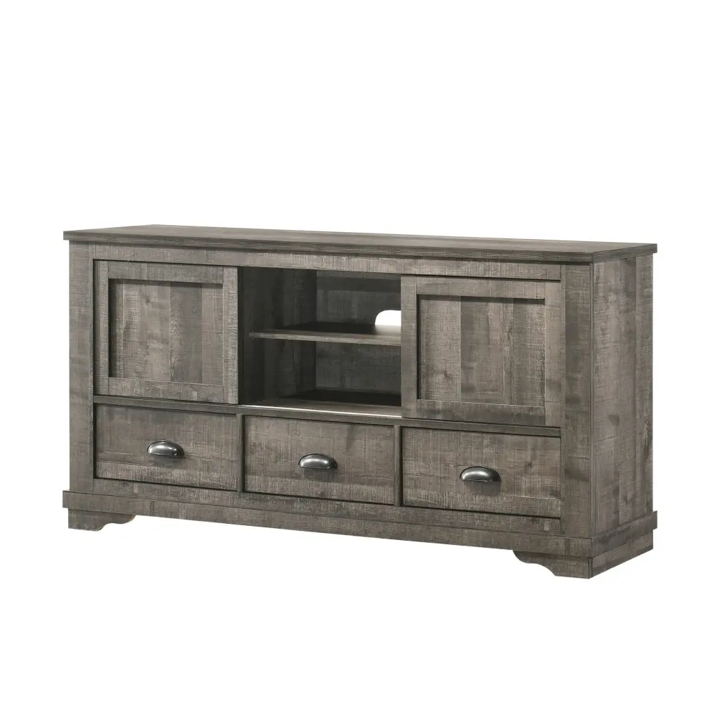 63 Inch TV Entertainment Console 2 Cabinets 3 Drawers and Shelves royal hampton