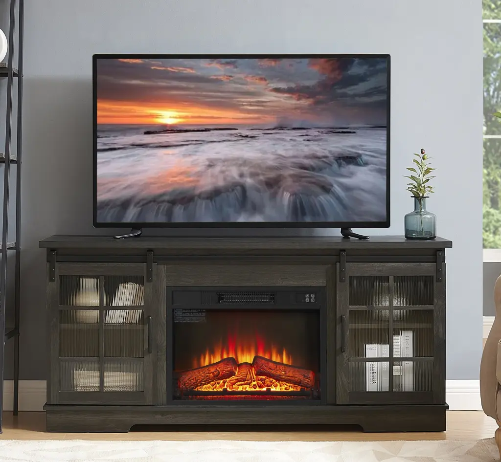 Multipurpose Sliding Door TV Stand Large Storage Cabinet 2 Sliding Doors yilong furniture