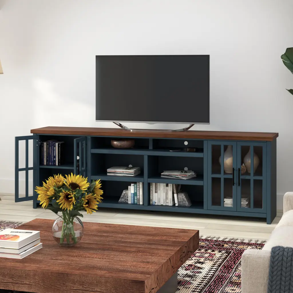 Nantucket 96 Inch TV Stand Console TVs Up To 100 Inches No Assembly Required bridgevine home