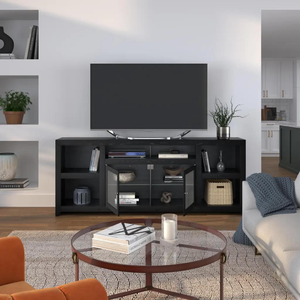 Skyline 85 Inch Tv Stand Console Tvs Up To 95 Inches, No Assembly Required bridgevine home