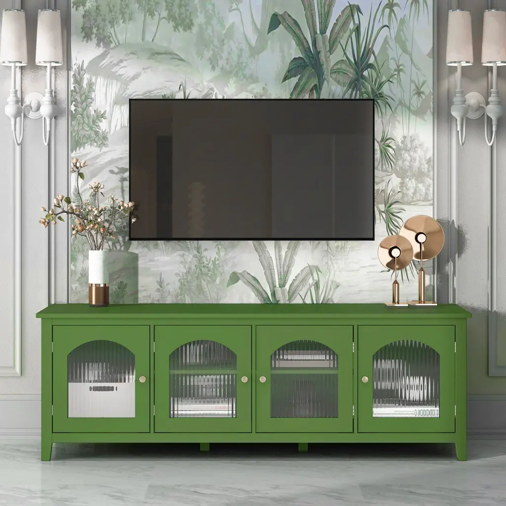 71 Inch Chic TV Cabinet Entertainment Center TV Stand Console Table jxy furniture