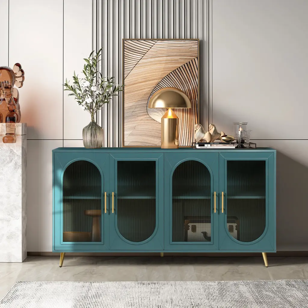 TV Stand 65 Inch TV Wood TV Stand Storage Cabinet Adjustable Shelves Media Console rnb