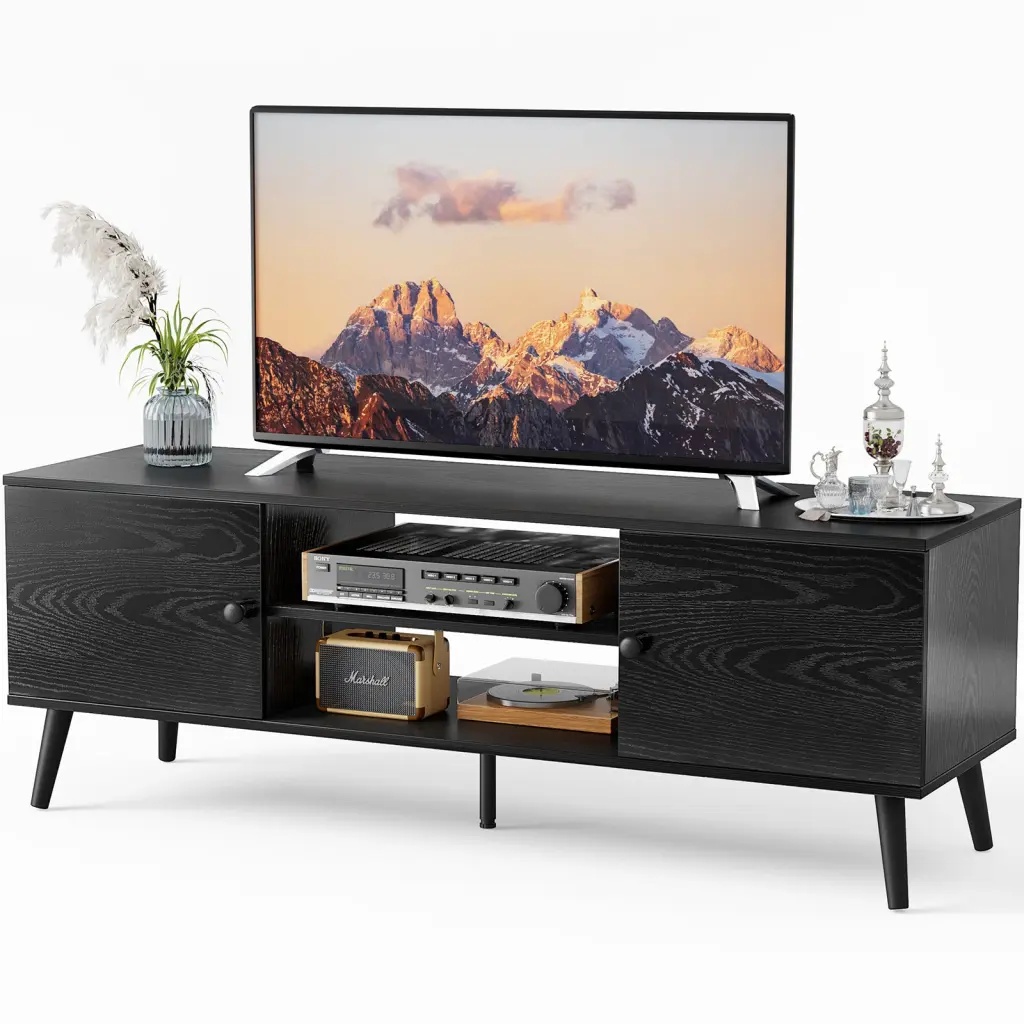 60 Inch TV Media Console Adjustable Living Room Bedroom Entertainment Center w2201
