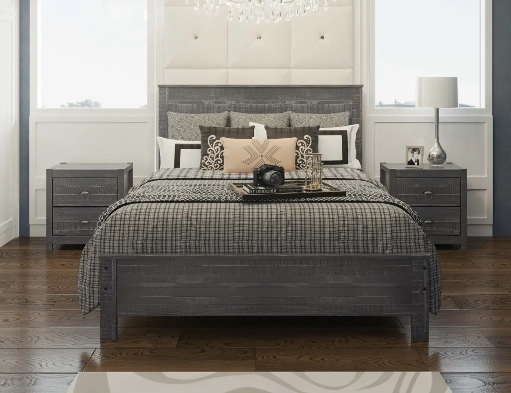 Albany Solid Wood Twin Bed Frame Headboard Heavy Duty Modern Rustic brazil sustainable solid wood furniture