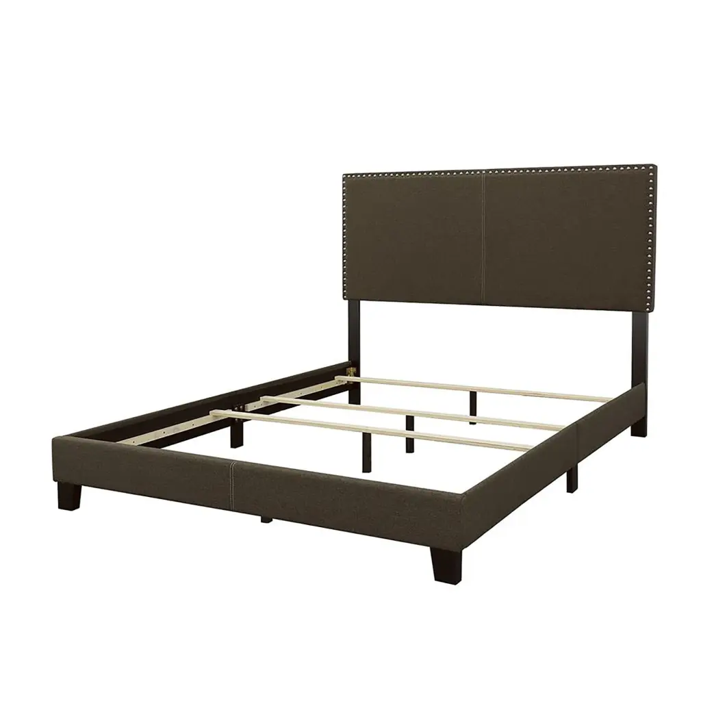 Charcoal Twin Bed Frame Required Box Spring Wood Finish furniture max