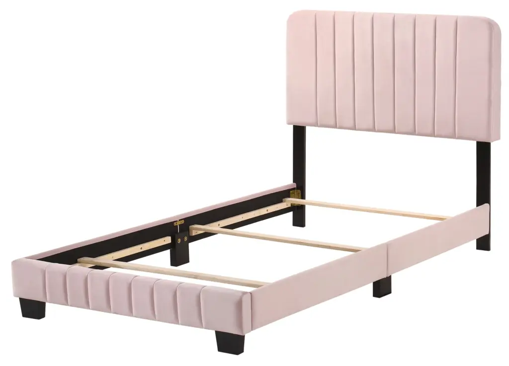 Lodi G0406 Twin Bed Pink Foam Velvet Upholstered Daybed glory furniture