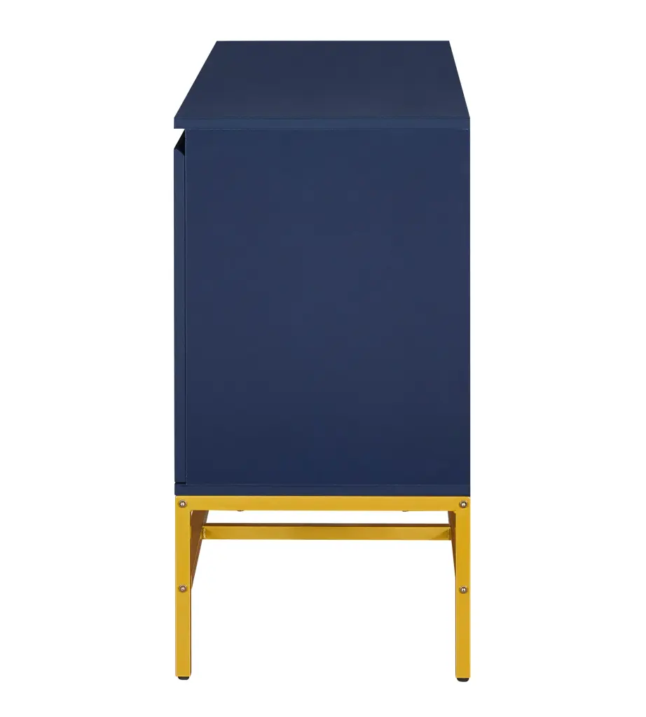 Minimalist Premium Cabinet Two Door Sideboard Gold Metal Legs Living Room trexm