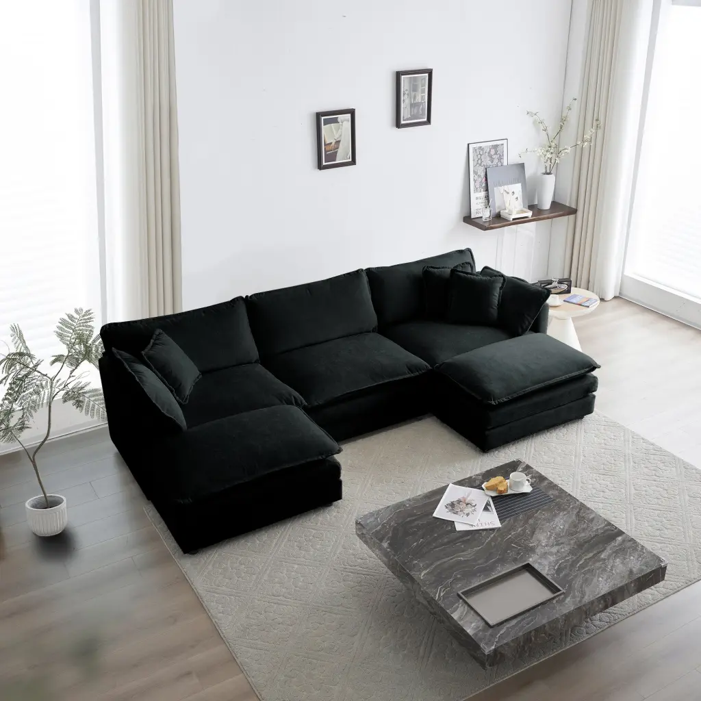 U Influenced Sectional Sofa Reversible Footrest 5 Seater Convertible Couch ui furniture