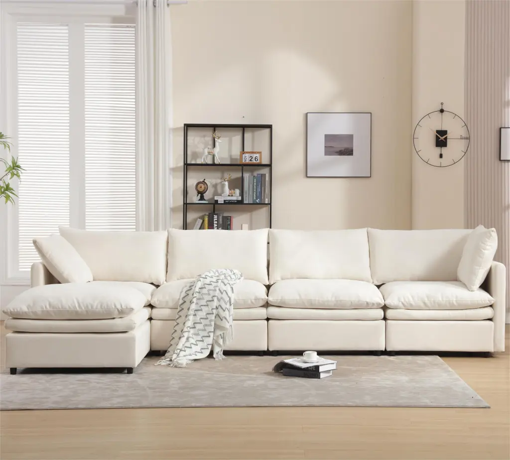 Modern U Influenced Sectional Sofa 5 Seat Upholstered Sofa Furniture Sleeper Sofa wf-furniture
