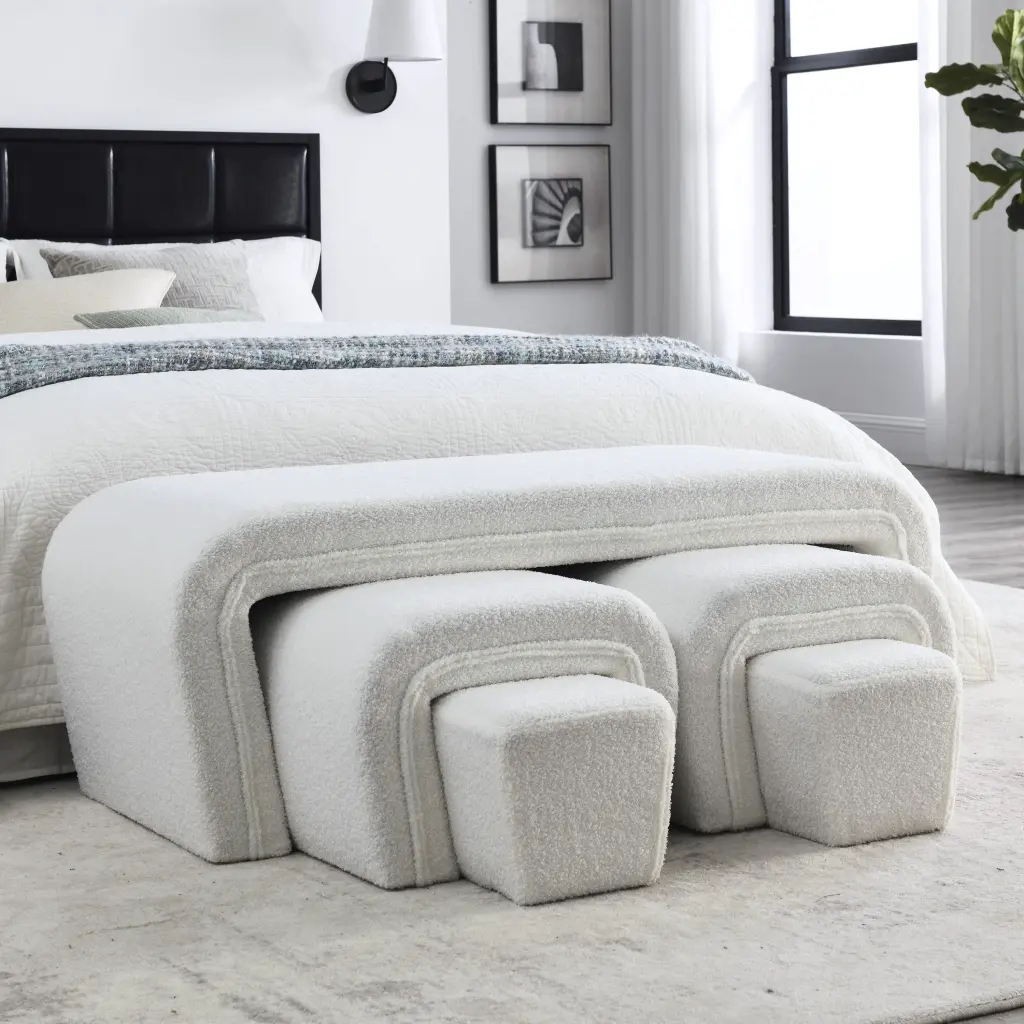 Welike 46 Inch Modern Contemporary Upholstered Nesting Bench Included Cushion Living Room welike furniture