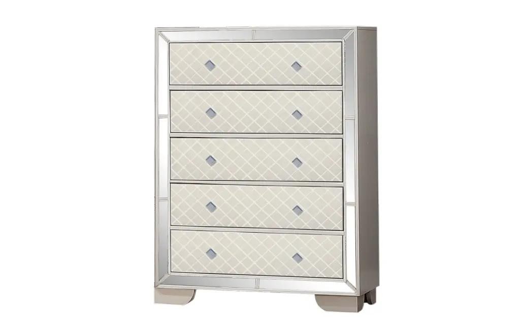 Madison Upholstery Chest Made Wood Beige Color 5 Drawer Storage galaxy home furnishings