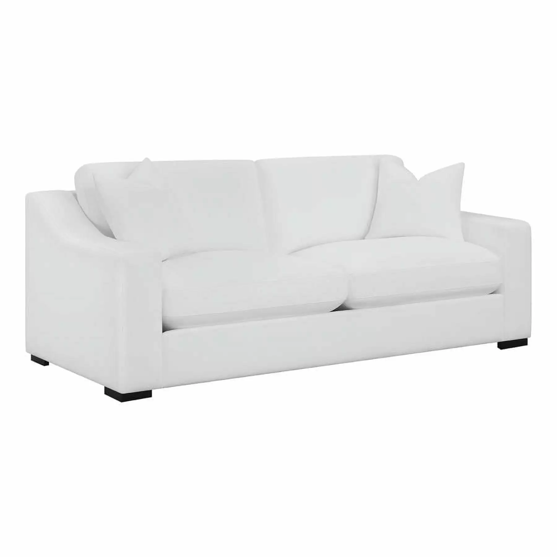 Ashlyn Upholstered Sloped Arms Sofa White - Comfortable Living Room Couch Stylish Design Coaster Company