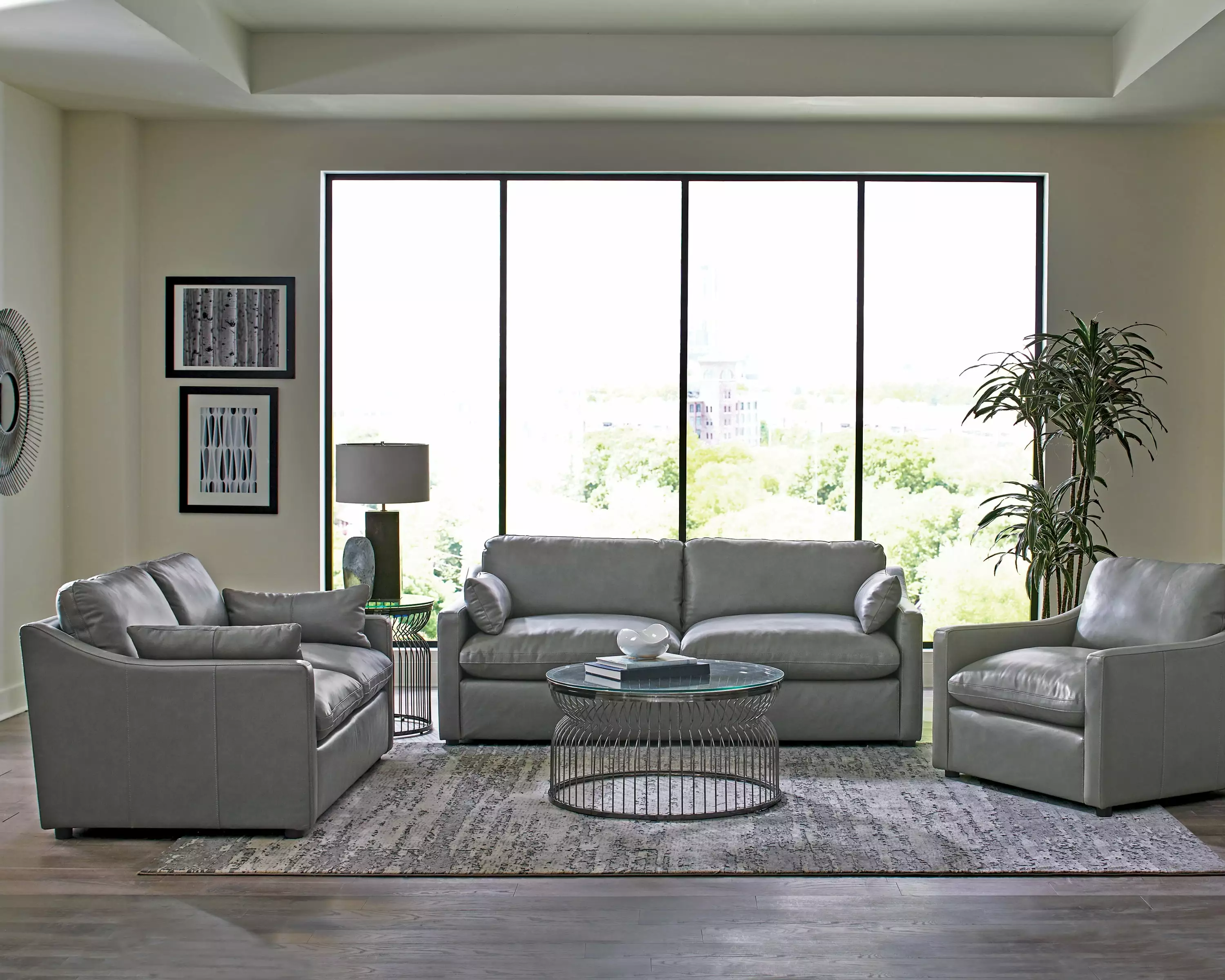 Grayson Sloped Arm Upholstered Sofa Grey - Modern Living Room Furniture Coaster Company