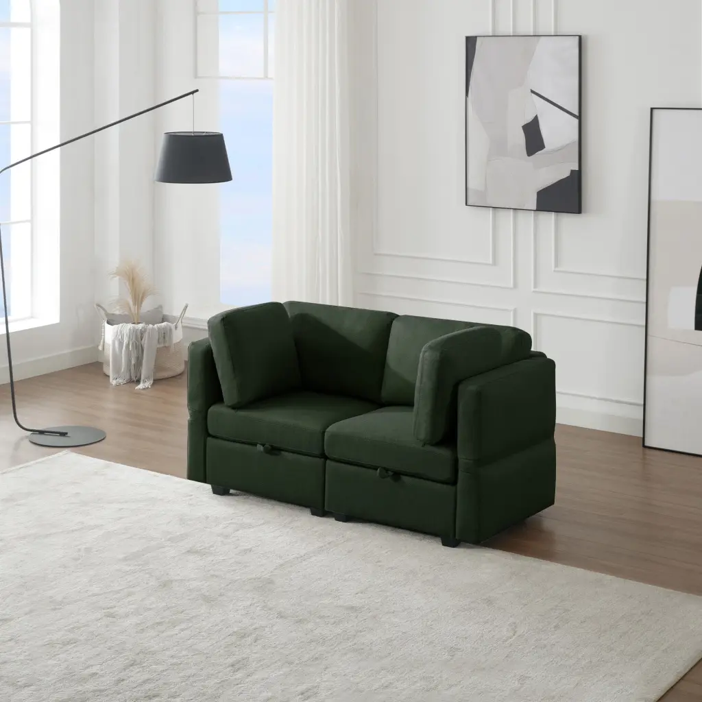 Contemporary Modern Stylish Upholstered Fabric Sofa Storage Seats Comfortable Living Room Sofa ui furniture