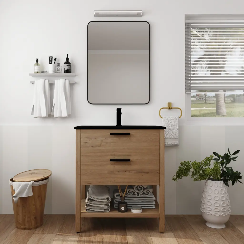 30 Inch Bathroom Vanity Plywood 2 Drawers Bvb01030Imo Bl9075Bk g-lemon