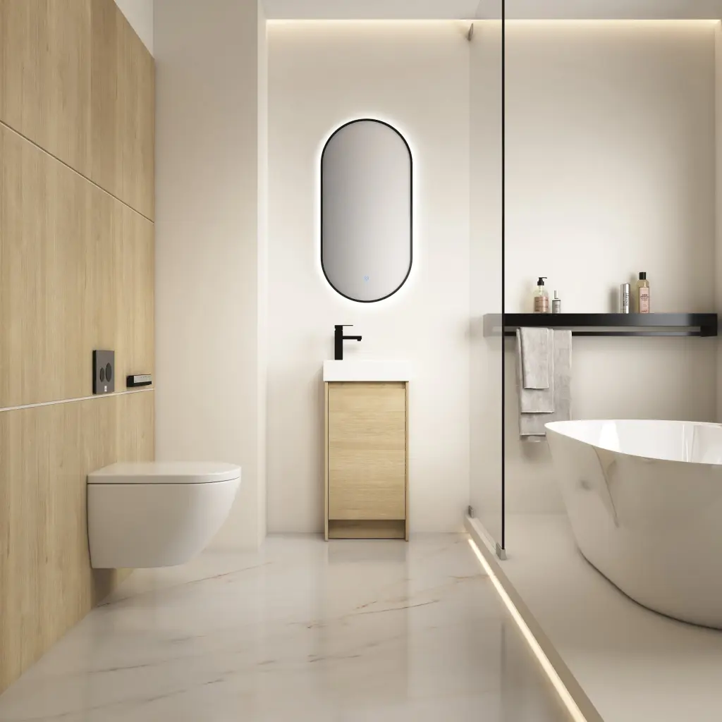 16 Inch Bathroom Vanity Single Sink and Soft Closing Doors g-lemon