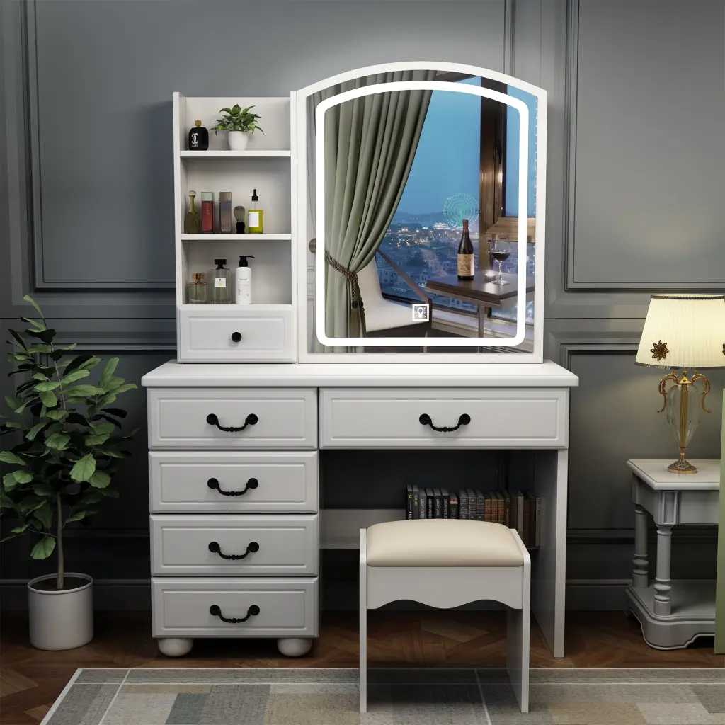 Fashion Vanity Desk Mirror and LED Lights Makeup montary