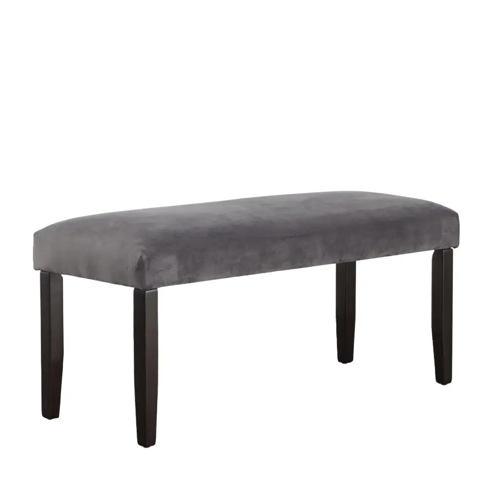 Napoli Velvet Dining Bench Dark Gray Wood Frame steve silver furniture