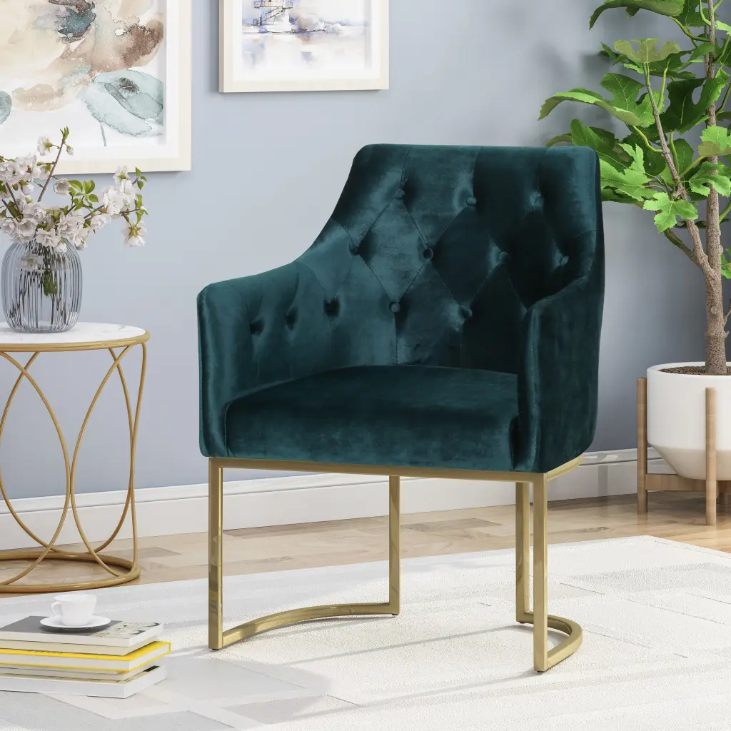 Club Chair Teal Altay Velvet Living Room or Office nh-perfect home
