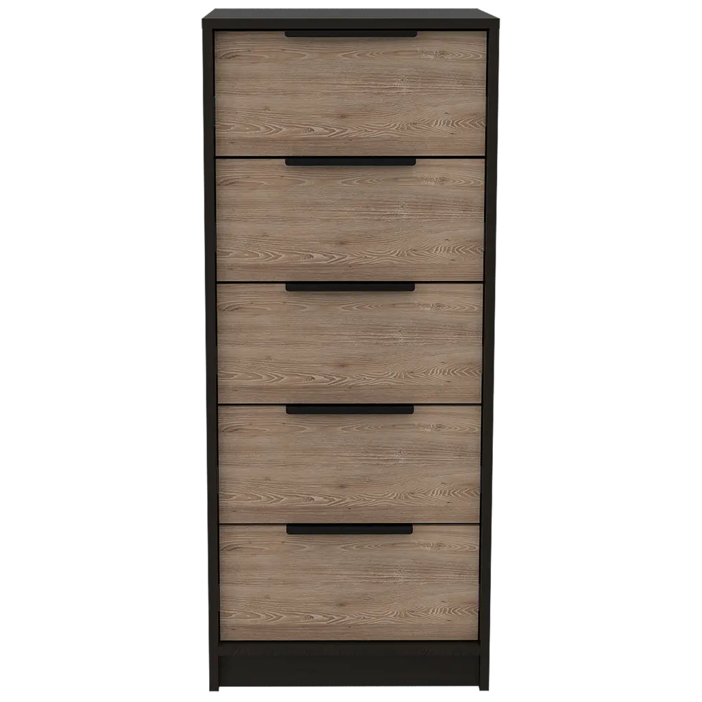 Dresser 42 Inch Height - 5 Drawer Vertical Dresser Black Light Oak rta mubles colombia